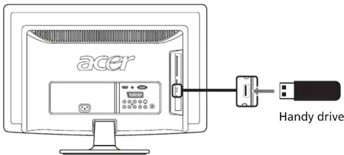 ACER AT2026D - Anschließen eines USB-Speichergerätes - 1