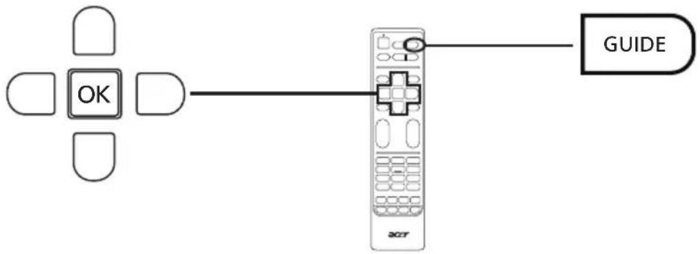 ACER AT2026D - Navigation im EPG (für den Digital TV-Modus) - 1