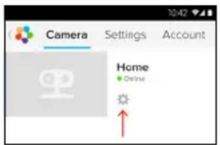 Camera Settings Account Home • Online ↑