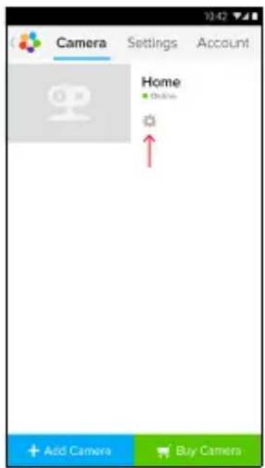 Camera Settings Account Home • Online + Add Camera Buy Camera