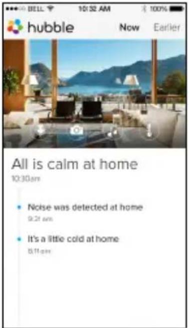 All is calm at home 10:30am • Noise was detected at home 9:21 am • It's a little cold at home 5:11 am