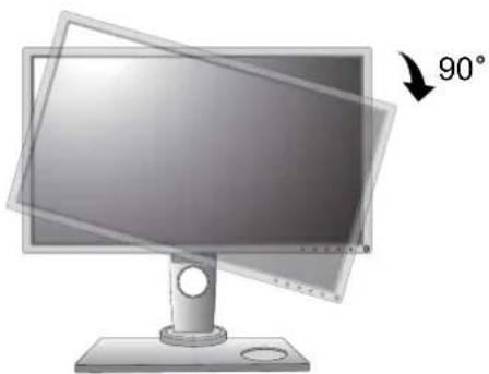 BENQ Zowie XL2746S - Drehen Sie den Monitor um 90 Grad im Uhrzeigersinn, wie in der Abbildung gezeigt wird. - 2