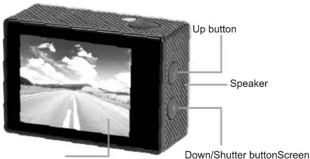 Up button Speaker Down/Shutter buttonScreen