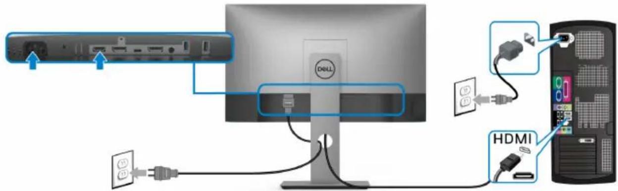 DELL UltraSharp U2520D - HDMI-Kabel anschließen (für U2520DR) - 1