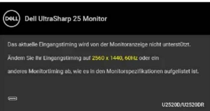 DELL UltraSharp U2520D - OSD-Warnmeldung - 1