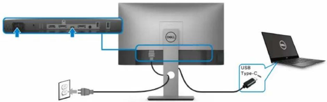 DELL UltraSharp U2520D - Anschluss des USB Type-C Kabels - 1