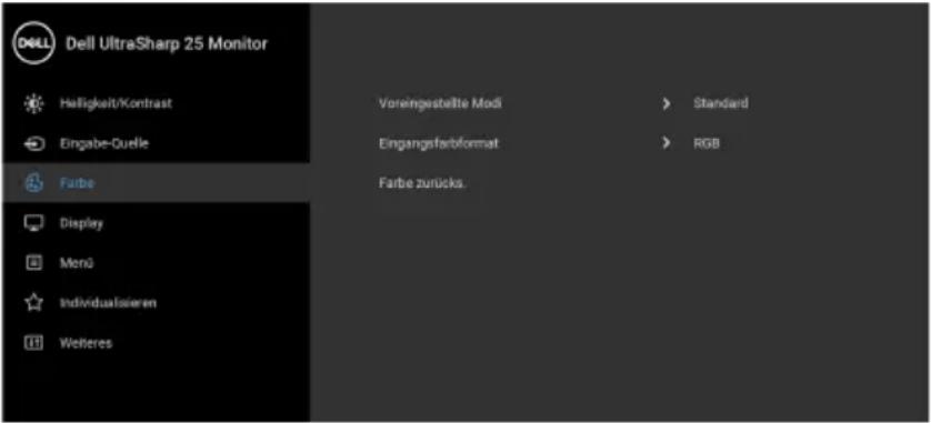 DELL UltraSharp U2520D - HINWEIS: Die angezeigten Richtungstasten (und die OK-Taste) können je nach dem von Ihnen gewählten Menü unterschiedlich sein. Verwenden Sie die verfügbaren Tasten, um Ihre Auswahl zu treffen. - 10