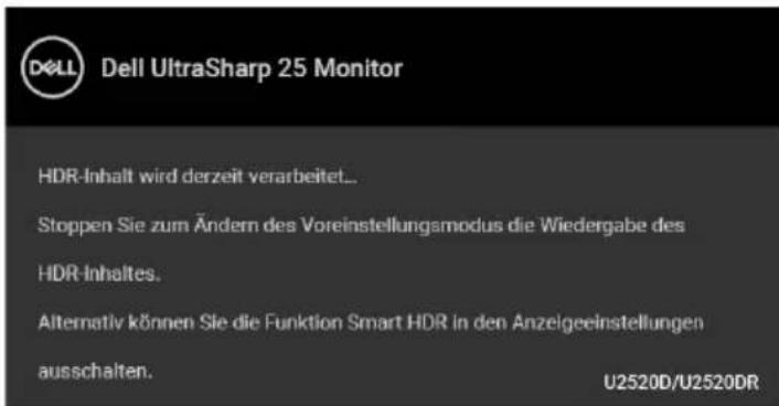 DELL UltraSharp U2520D - HINWEIS: Die Meldung könnte je nach angeschlossenem Eingangssignal leicht unterschiedlich sein. - 1