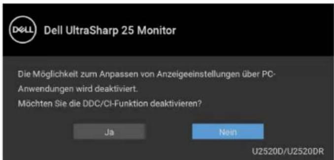DELL UltraSharp U2520D - HINWEIS: Die Meldung könnte je nach angeschlossenem Eingangssignal leicht unterschiedlich sein. - 1