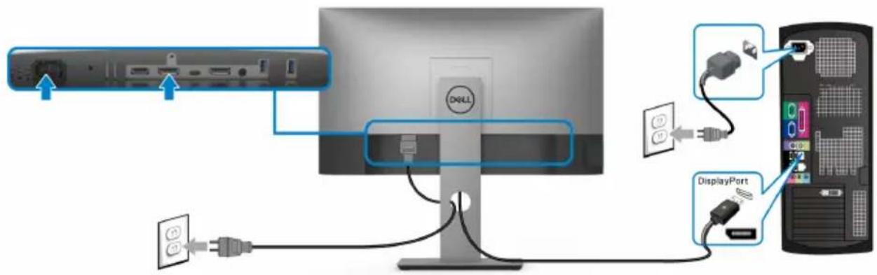DELL UltraSharp U2520D - DisplayPort (DisplayPort auf DisplayPort) Kabel anschließen (für U2520D) - 1