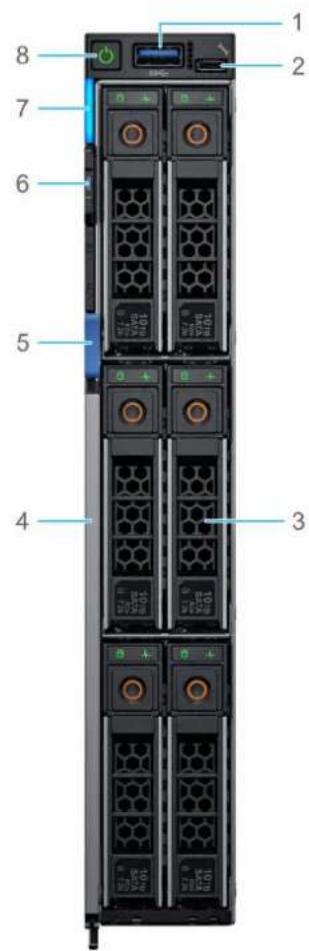DELL PowerEdge MX740C - Frontansicht des Systems - 1