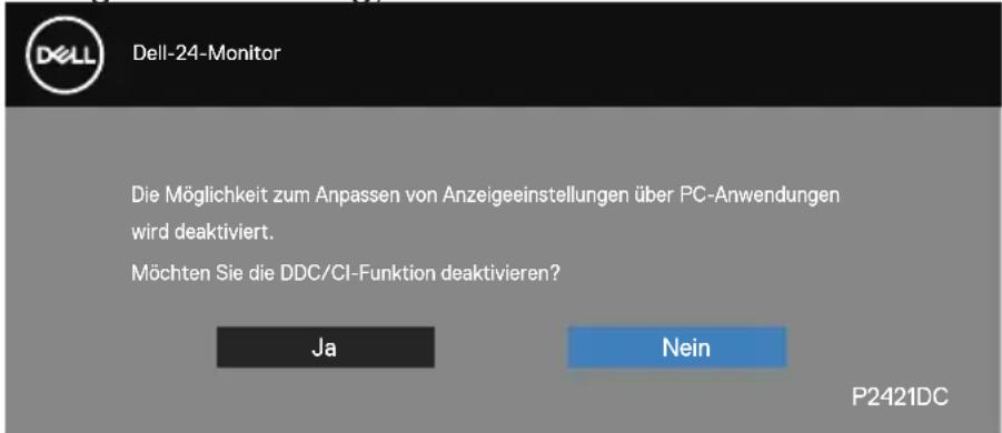 DELL P2421DC - OSD-Warnmeldungen - 2