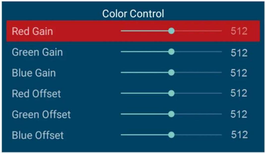 Planar PS6574KT - Picture Menu – Color Control Submenu - 1