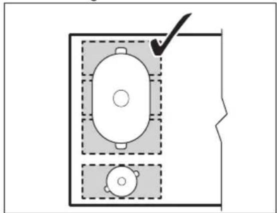 AEG IKE64471IB - Richtige Position des Kochgeschirrs: - 1
