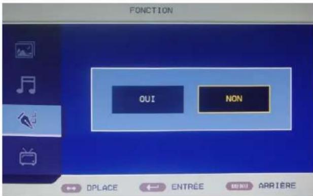 FONCTION QUI NON DPLACE ENTRÉE MENU ARRIÈRE