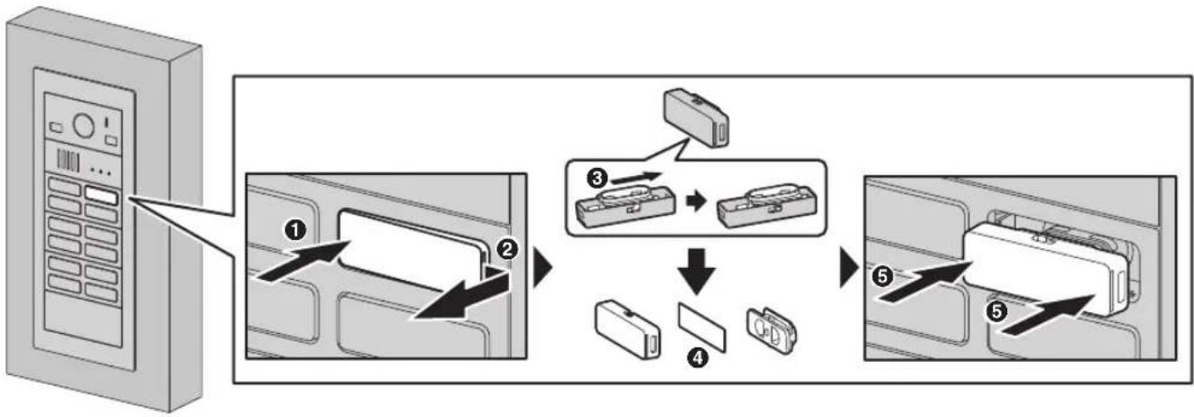 PANASONIC VL-VM301 - Entfernen/Anbringen von Raum-Namensschildern - 1