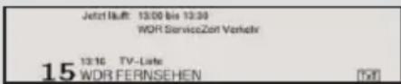 Jetzt Haft: 13:00 bis 13:30 WDR ServiceZort Verkehr 15 13:16 TV-Late WDR FERNSEHEN [58]