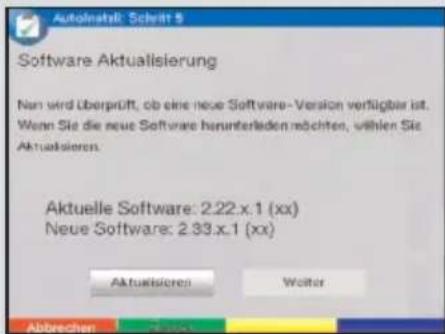 Autoinstell: Schmitt 5 Software Aktualisierung Nan wird überprüft, ob eine neue Software- Version verfügbar ist. Wenn Sie die neue Software hauunterladen möchten, wählen Sie Aktualisieren. Aktuelle Software: 2.22.x.1 (xx) Neue Software: 2.33.x.1 (xx) Aktualisieren Weiter Abbrechen Veränder