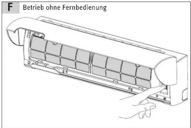 F Betrieb ohne Fernbedienung
