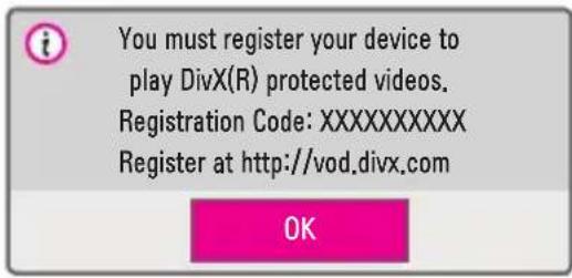 LG CineBeam PH30JG - Registering the DivX code - 2