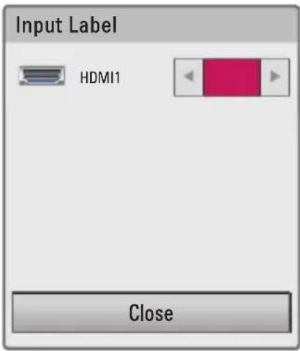 LG CineBeam PH30JG - Selecting an Input Label - 1