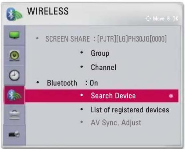 LG CineBeam PH30JG - Searching for Bluetooth Devices and Connecting - 1