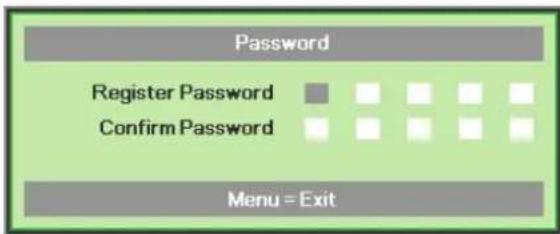 Password Register Password Confirm Password Menu = Exit