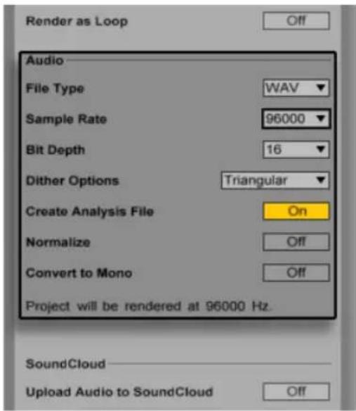 ABLETON Live 9 - Optionen beim Rendern von Audio - 1