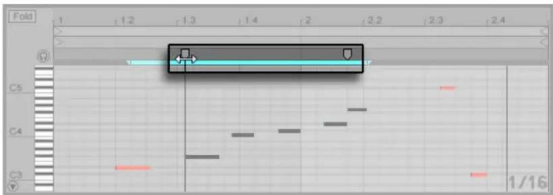 ABLETON Live 9 - Funktion für das Dehnen und Stauchen von Noten - 1