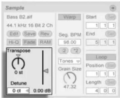 ABLETON Live 9 - Transponierung und Lautstärke des Clips - 1