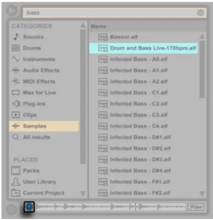 ABLETON Live 9 - Dateien vorhören - 1