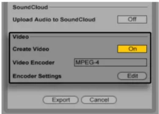 ABLETON Live 9 - Video-Rendering-Optionen - 1
