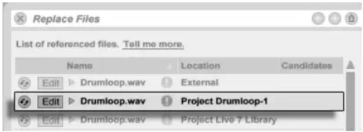 ABLETON Live 9 - Das Ansehen und Ändern der Datei-Referenzen in einem Live-Set - 1