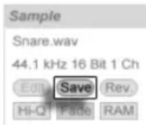 ABLETON Live 9 - Clip-Grundeinstellungen mit dem Sample sichern - 1