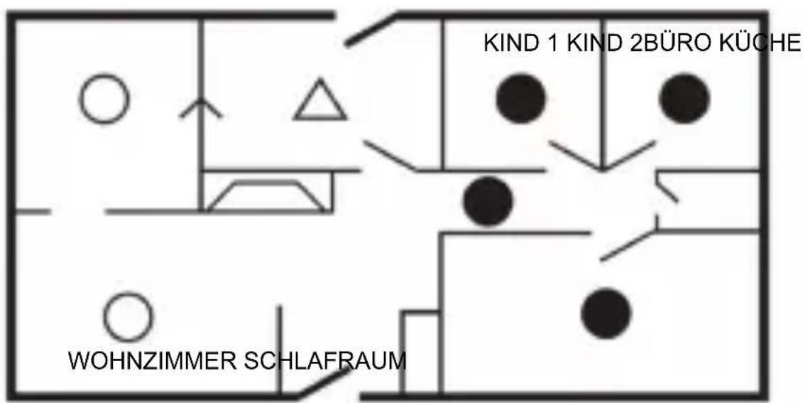 KIND 1 KIND 2BÜRO KÜCHE WOHNZIMMER SCHLAFRAUM