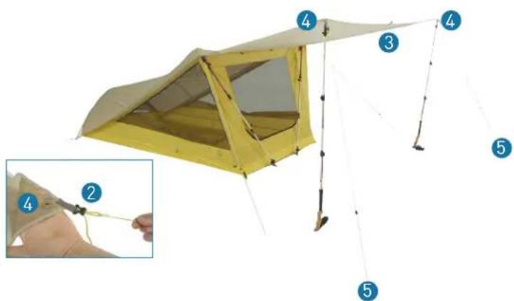 Sierra Designs Tensegrity 1 - OPEN AWNING SETUP: - 2