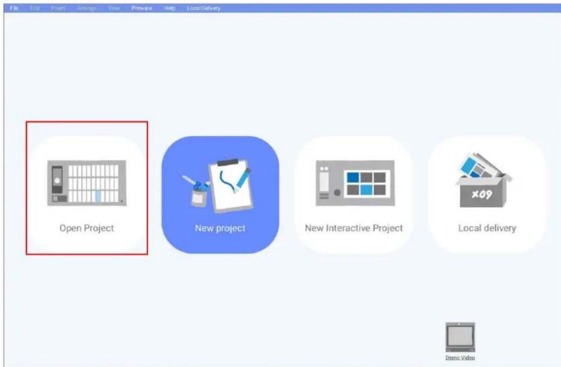 File Edit Insert Assign View Preview Help Local Delivery Open Project New project New Interactive Project Local delivery Demo Video