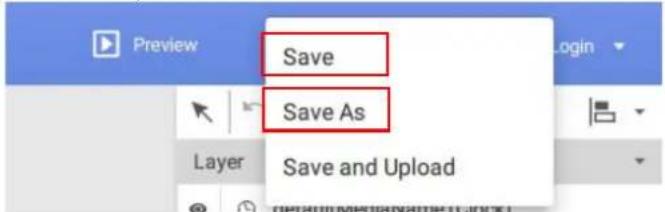 Save Save As Save and Upload