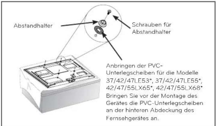 LG LSW200BX - Anbringen der Montagehalterung am Fernsehgerät - 1