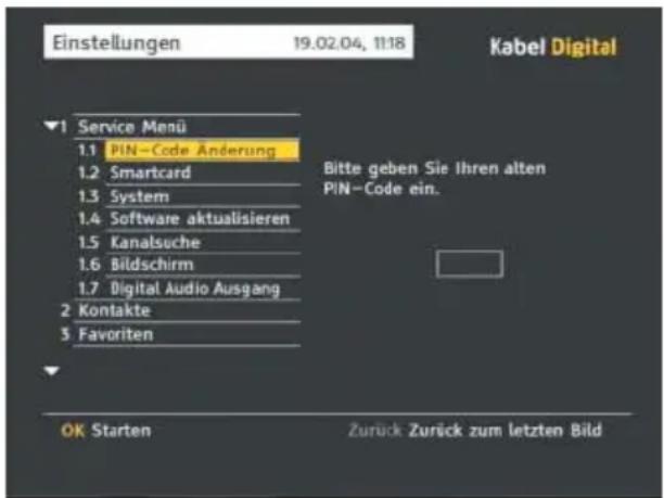 Pace Kabel Digital DC220 - ÄNDERN IHRES PIN-CODES - 1