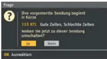 Pace Kabel Digital DC220 - ANSEHEN EINER SENDUNG NACH ANZEIGE DER ZUGEHÖRIGEN ERINNERUNG - 1