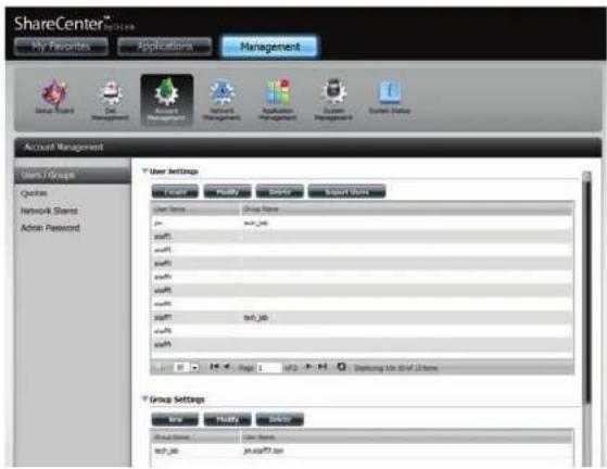 D-LINK ShareCenter DNS-327L - Schritt.1.-Klicken Sie auf Account.Management - 1
