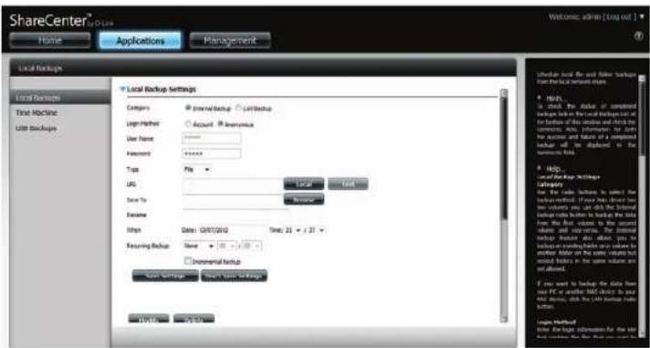 D-LINK ShareCenter DNS-327L - Remote Backups list (Liste der fernen Backups): - 2