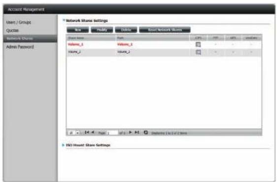 D-LINK ShareCenter DNS-327L - Eine Netzwerkfreigabe löschen - 1