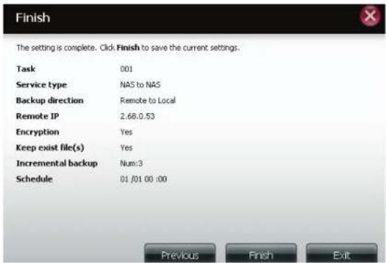 D-LINK ShareCenter DNS-327L - Remote Backups list (Liste der fernen Backups): - 1