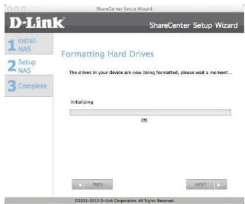 D-LINK ShareCenter DNS-327L - Schritt.23.-Die Formatierung beginnt - 1