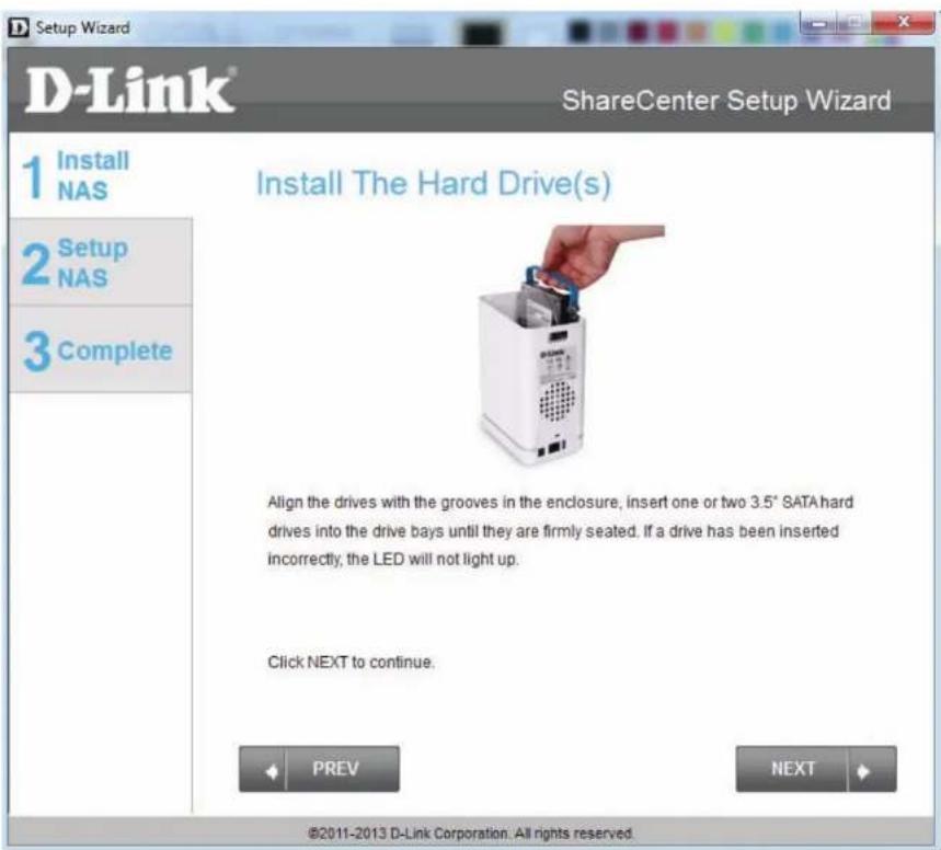 D-LINK ShareCenter DNS-327L - Installieren Sie die Festplatten - 3