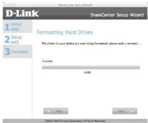 D-LINK ShareCenter DNS-327L - Schritt.24.-Die Formatierung war erfolgreich. - 1