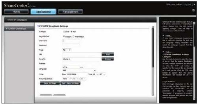 D-LINK ShareCenter DNS-327L - FTP/HTTP Downloads - 1