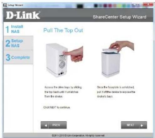 D-LINK ShareCenter DNS-327L - Installieren Sie die Festplatten - 1